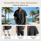 👕 50% OFF NOW! 🏖️ Men’s Casual Lace-Up Short Sleeve Shirt – Breathable Linen Blend ☀️