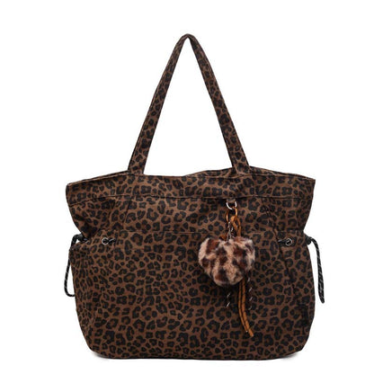 👜 50% OFF NOW! 🐆 Leopard Print Canvas Shoulder Bag – Chic & Spacious ✨