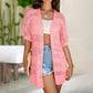👚 50% OFF NOW! 🌸 Women's Short Sleeve Hollow-Out Knit Cardigan – Breathable Pointelle, Lightweight & Versatile Open-Front – Summer Essential ☀️