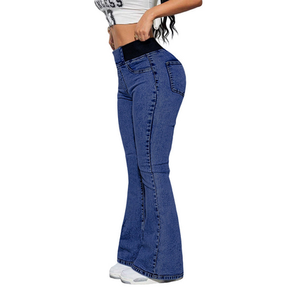 ✨ 50% OFF NOW!💎 2-Piece Rhinestone Tank & Flare Jeans Set – High-Waisted Stretch Denim – Elegant Party Outfit 👖