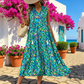 🎨 50% OFF NOW! 💃 Abstract Print Tiered Midi Dress – Flowy, Boho Chic & Breathable – Perfect for Summer Vacations ✨