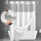 🚿 50% OFF NOW! 🛁 Waffle Pattern Shower Curtain – Double Waterproof & Snap Design – Clear Top Window & Modern Texture 🏠