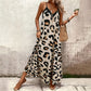 🐆 50% OFF NOW! 💃 Women's Leopard Print Spaghetti Strap Dress – Flowy A-Line, Lightweight & Adjustable – Perfect for Summer & Travel ✨
