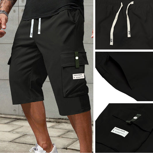 🩳 50% OFF NOW! 🌬️ Men's Cargo Capri Pants – Multi-Pocket & Lightweight – Adjustable Drawstring & Breathable🏃‍♂️