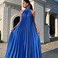👗 50% OFF NOW! ✨ Women's Halter Neck Maxi Dress – Flowy Pleated & Elegant – Lightweight & Floor Length for Summer 🌸
