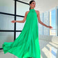 👗 50% OFF NOW! ✨ Women's Halter Neck Maxi Dress – Flowy Pleated & Elegant – Lightweight & Floor Length for Summer 🌸