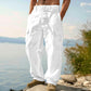 👖 50% OFF NOW! 🌿 Men's Cotton Linen Cargo Pants – Breathable, Relaxed Wide-Leg & Multi-Pocket – Drawstring Waist for Easy Fit ☀️