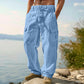 👖 50% OFF NOW! 🌿 Men's Cotton Linen Cargo Pants – Breathable, Relaxed Wide-Leg & Multi-Pocket – Drawstring Waist for Easy Fit ☀️