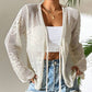 🌿 50% OFF NOW! 👗 Casual Loose V-Neck Hollow-Out Cardigan – Breathable Open-Knit, Tie-Front & Lightweight – Summer Essential ✨