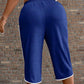 👖 50% OFF NOW! 🌿 Women's Drawstring Capri Pants with Pockets – Adjustable Waist & Breathable Fabric – Relaxed Fit & Contrast Piping 🚶‍♀️