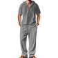 🌴 50% OFF NOW! 👕 Men's Cotton Linen Hooded Shirt & Pants Set – Breathable, Skin-Friendly & Perfect for Tropical Vacations 🏖️
