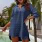 👗 50% OFF NOW! ✨ Women's Oversized Chiffon Shirt – Jacquard & Side Slit – Half Zip & Longline Cut – Premium Lightweight Fabric 🌿
