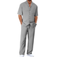 👔 50% OFF NOW! ✨ Men's Short Sleeve Set – Shirt & Pants, Camp Collar & Relaxed Fit – Breathable Polyester & Solid Colors 🌴