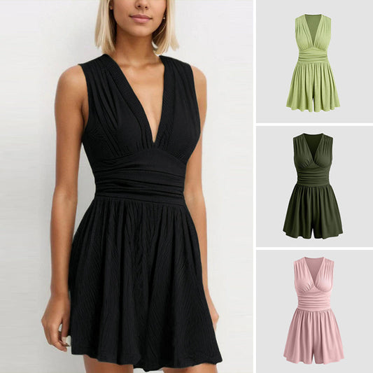 👗 50% OFF NOW! ✨ Women's Deep V-Neck Romper – Bold & Feminine Style – Lightweight & Flowy Fit for Summer 🌿