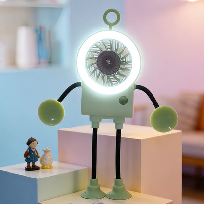 🤖 50% OFF NOW! 💨 Flexible Robot Desk Fan with LED Light – Bendable Limbs, Digital Display & Type-C Charging – Cute Cooling Companion 🔋