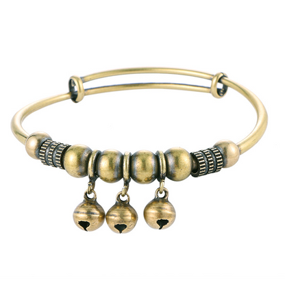 ✨ 50% OFF NOW! 🔔 Push-Pull Adjustable Bell Bangle – Vintage Brass & Comfort Fit – Charming Jingle & Artisanal Beads – Lightweight Daily Accessory 💫