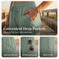 👖 50% OFF NOW!🌿 Women's Pleated Cropped Pants – Linen-Cotton Wide-Leg & Breathable – Summer Casual Essential 🍃