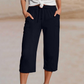 👖 50% OFF NOW!🌿 Women's Pleated Cropped Pants – Linen-Cotton Wide-Leg & Breathable – Summer Casual Essential 🍃