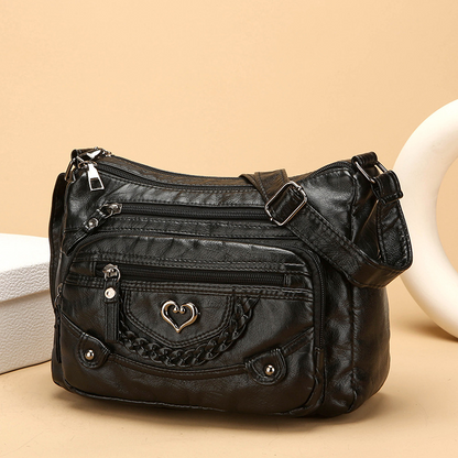 👜 50% OFF NOW!✨ Women's Soft PU Leather Crossbody Bag – Multi-Pocket Organizer – Adjustable Shoulder Strap – Water-Resant Handbag 🧥