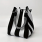 👜 50% OFF NOW! 🧶 Striped Knit Bucket Handbag – Chic Rope Handle & Snap Closure – Spacious & Lightweight – Perfect Vacation Accessory 🏖️