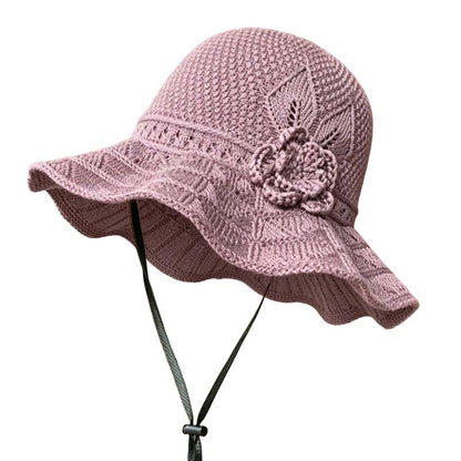 🧶 50% OFF NOW! 👒 Women's Crochet Bucket Hat – Flower Accent, Wide Brim & Cotton – Breathable Summer Style 🌸
