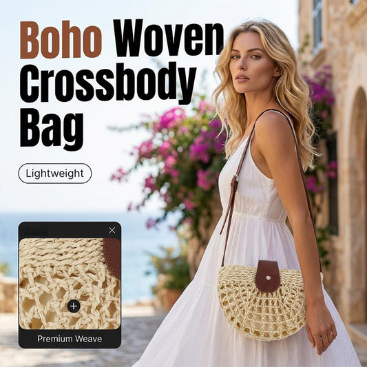 👜 50% OFF NOW! 🌿 Woven Crossbody Bag for Women – Boho Chic & Lightweight – Spacious Interior & Adjustable Strap – Perfect for Beach & Travel 🏖️