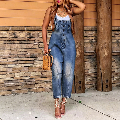 👖 50% OFF NOW! 👗 Women's Denim Overalls – Button-Front & Tapered Fit – Adjustable Straps & Soft Cotton – Functional Pockets & Versatile Style 👟