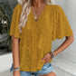 🦋 50% OFF NOW!✨ Women's Jacquard V-Neck Butterfly Sleeve Top – Elegant 3D Texture & Flattering Fit – Versatile Chic Blouse 🌸
