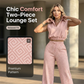 👚 50% OFF NOW!🌸 Women's Two-Piece Lounge Set – Collared Crop Top & Wide-Leg Pants – Drawstring & Breathable – Chic Casual Outfit 👖