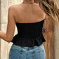 👚 50% OFF NOW! 🌸 Women's Asymmetrical Hem Bandana Tube Top – Strapless, Smocked Bust & Paisley Print – Bohemian Summer Style ✨