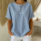 👕 50% OFF NOW!✨ Women's Casual Striped Henley Shirt – Classic Henley Neck & Relaxed Fit – Effortless Style 🍃