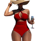 👙 50% OFF NOW!🌊 Criss Cross Halter One-Piece Swimsuit – High Waisted Tummy Control & Chic Cutout – Quick Dry Beach Bathing Suit 🏖️
