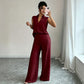 👔 50% OFF NOW!✨ Women's Sleeveless Top & Wide-Leg Pants Set – V-Neck Collar & Flowy Trousers – Breathable Office to Evening Outfit 🥂