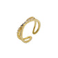 💍 50% OFF NOW!✨ Adjustable Double Layer Criss-Cross Ring – Mixed-Cut Stones & Gold Tone – Elegant Stacked Look Jewelry 🥂