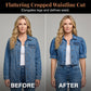 🧥 50% OFF NOW!🎀 Women's Puff Short Sleeve Cropped Denim Jacket – Vintage Hardware & Soft Blend – Flattering Waistline Cut 🌟