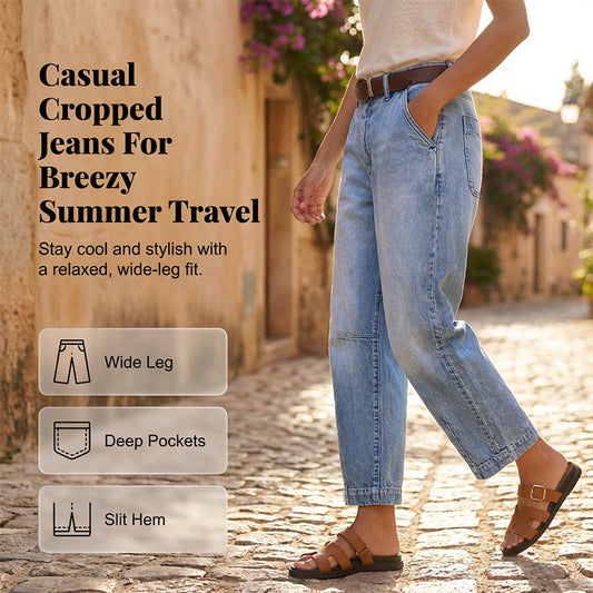 👖 50% OFF NOW!🌟 Women's High Waisted Wide Leg Denim Shorts – Leg-Lengthening & Vintage Wash – Casual Cropped Jeans 👒