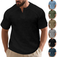 👕 50% OFF NOW!✨ Men's Casual Solid Color Short Sleeve T-Shirt – Unique Stand Collar & Raglan Sleeve – Textured Cotton Blend 🌿