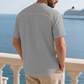 👕 50% OFF NOW!✨ Men's Casual Solid Color Short Sleeve T-Shirt – Unique Stand Collar & Raglan Sleeve – Textured Cotton Blend 🌿