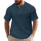 👕 50% OFF NOW!✨ Men's Casual Solid Color Short Sleeve T-Shirt – Unique Stand Collar & Raglan Sleeve – Textured Cotton Blend 🌿