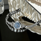 ⌚ 50% OFF NOW!✨ Women's Elegant Mother-of-Pearl Dial Watch – Rhinestone Accents & Jewelry Bracelet – Slim Quartz Timepiece 💎