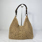 👜 50% OFF NOW!🌿 Artisanal Woven Tote with Inner Lining – Bohemian Beaded Handle Bag – Summer Essential ✨