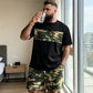 👕 50% OFF NOW!🔥 Men's Camo Print Set – T-Shirt & Shorts – Breathable & Relaxed Casual Outfit 🌿