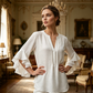 👚 50% OFF NOW!🦋 Women's V-Neck Ruffled Top – Flowy & Lightweight – Elegant Casual Blouse ✨