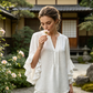 👚 50% OFF NOW!🦋 Women's V-Neck Ruffled Top – Flowy & Lightweight – Elegant Casual Blouse ✨