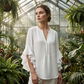 👚 50% OFF NOW!🦋 Women's V-Neck Ruffled Top – Flowy & Lightweight – Elegant Casual Blouse ✨