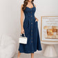 👗 50% OFF NOW!💙 Women's Button-Front Denim Dress – A-Line & Stretch – Flattering & Versatile ✨