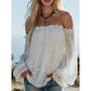 👚 50% OFF NOW!🌸 Women's Bohemian Off-Shoulder Lace Top – Sheer & Flowy – Romantic Summer Blouse ✨