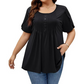 👚 50% OFF NOW!✨ Women's Pleated Puff Sleeve T-Shirt – Elegant & Loose Fit – Chic Essential 🌸