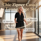 👗 50% OFF NOW!✨ Women's 2-Piece Ribbed Outfit – Zip Top & Ruffle Skirt – Chic Casual Set 🌸