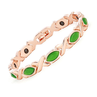 ✨ 50% OFF NOW!💎 Magnetic Cross & Cat's Eye Bracelet – Rose Gold & Adjustable – Elegant Jewelry Gift 🌹